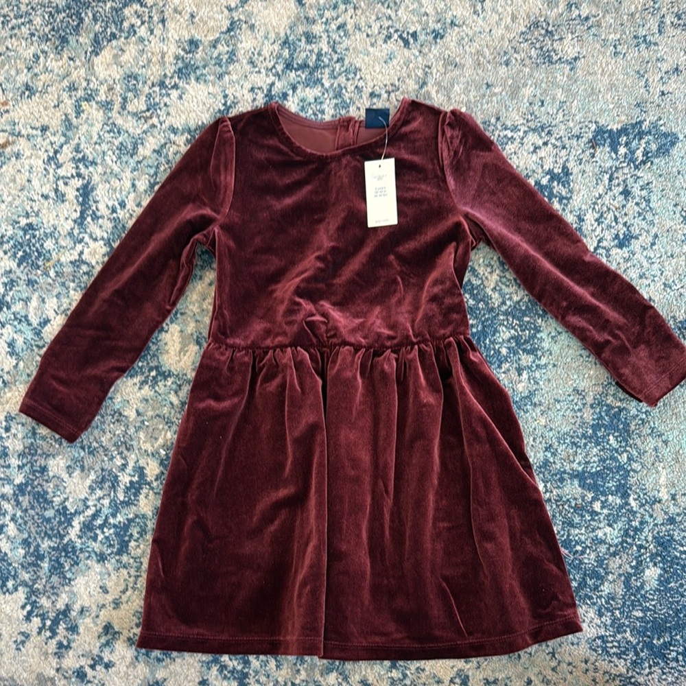 Velvet Burgundy Kids Dress